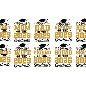 Proud Family of 2025 Graduate SVG Bundle, Proud Graduate Family Png