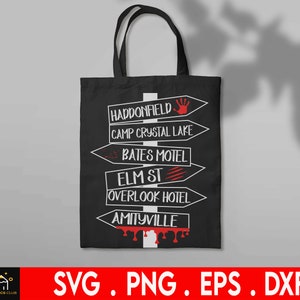 Horror Street Sign Svg, haddonfield sign, camp crystal lake sign, bates motel sign, elm street sign, Overlook Hotel sign, Amityville sign image 5