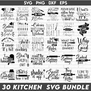 Paquete de SVG de cocina, archivo de corte de cocina, SVG de horneado, letrero de cocina, SVG de cocina, SVG de agarradera, SVG de citas de cocina, archivos SVG de cocina para Cricut
