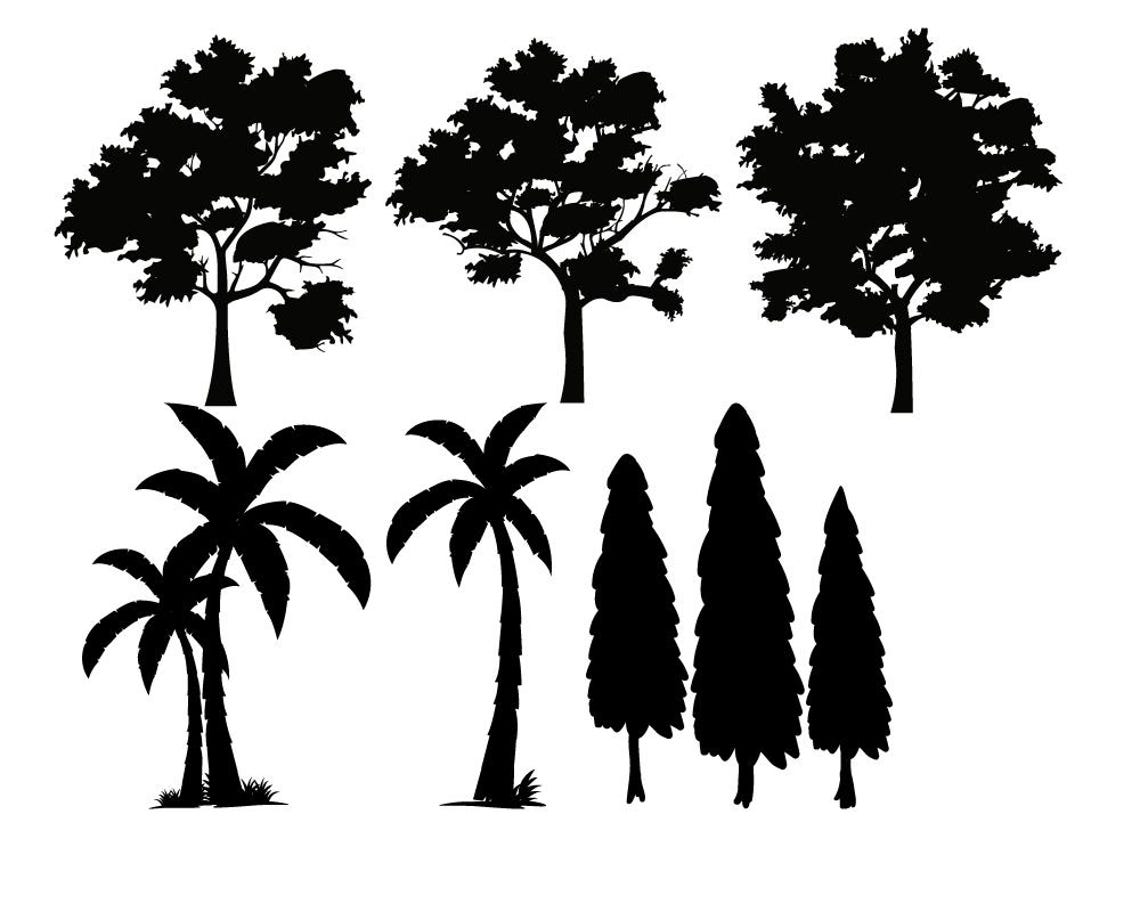 Tree Svg Bundle, Tree Silhouette, Tree Vector, Summer Tree Svg, Winter ...
