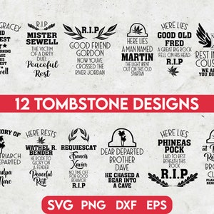 Tombstone SVG, Graf SVG, Halloween SVG Bundel, Tombstone Clipart, Tombstone Quotes Svg, Happy Halloween Svg, Gravestone Svg, Rip Svg