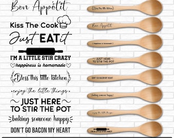 Wooden spoon svg Bundle, Funny Kitchen Quotes Svg, Spoon Handle Sayings Svg, Spatula Quotes, Kitchen svg, Funny Coking svg, Spatula quotes