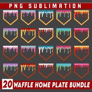 Waffle Home Plate Png Bundle, Drippy Baseball Icecream Drip, Ice Cream Drip Png, Waffle png, Drip baseball plate PNG, Baseball Home png