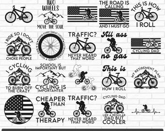 Bicycle SVG Bundle, Cycling Cut File, Cycling Quotes Svg, Cyclist Svg, Cycling Cricut, Road Biker Shirt Design, Bike Svg, Mountain Bike Svg