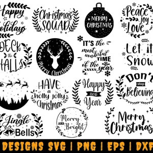 Christmas ornament svg bundle, Christmas svg, Merry Christmas svg, Believe svg, Christmas cut file, Christmas scene svg, Round ornament svg