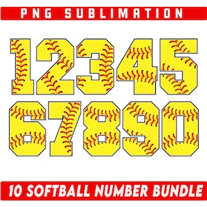 Softball Nummer png Bundle, Varsity Letters Design, Softball Team Nummer, College Schriftart PNG, Softball Doodle Sublimation, Softball Buchstaben