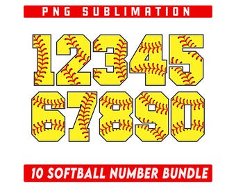 Softball number png Bundle, Varsity Letters Design, Softball Team number, College Font PNG, Softball Doodle Sublimation, Softball Letters