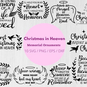 Christmas in Heaven Svg Bundle, Christmas memorial svg, Christmas ornament svg, Christmas svg bundle, Commercial use svg