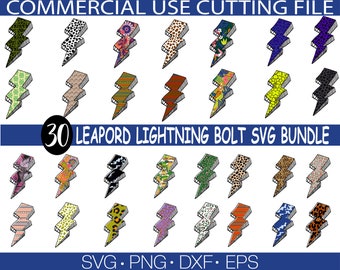 Leopard Lightning Svg Bundle, Leopard Lightning Png, Lightning Bolts Clipart, Leopard Lightning Png, Png-fil för sublimering