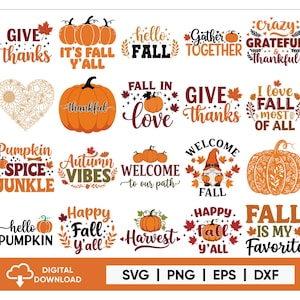 Fall Svg Bundle, Fall Png, Autumn Bundle Svg, Silhouette, Thanksgiving Svg, Fall Svg Designs, Cut File Cricut, PNG Autumn Svg, Fall Sign svg