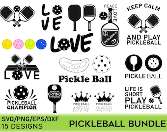 Pickleball SVG-paket, Pickleball SVG, Pickleball Cricut-filer, klippfiler för hantverkare, Pickleball t-shirtdesign, Pickleball Clipart, svg