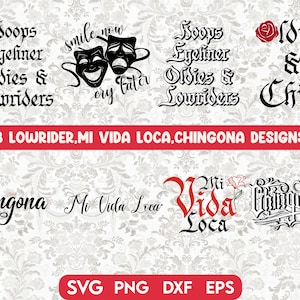 Lowrider SVG Bundle, Mi Vida Loca SVG, Chingona Svg, Latina Svg, Chicona svg, lowrider Svg, fichiers svg pour cricut, Lowrider Quotes Svg