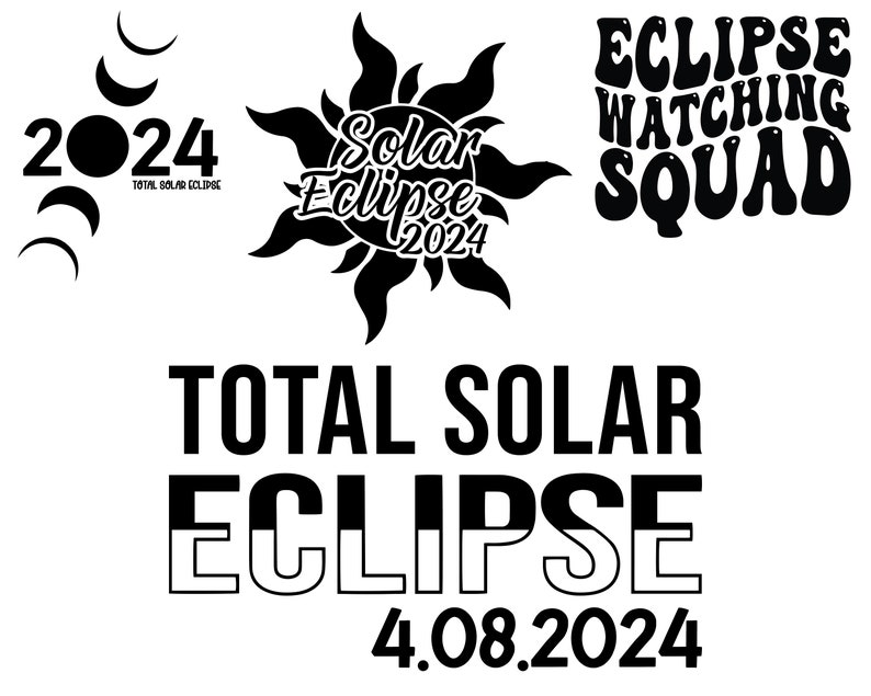 Solar Eclipse 2024 Svg Bundle, 2024 Eclipse Shirt Svg, Solar Eclipse ...