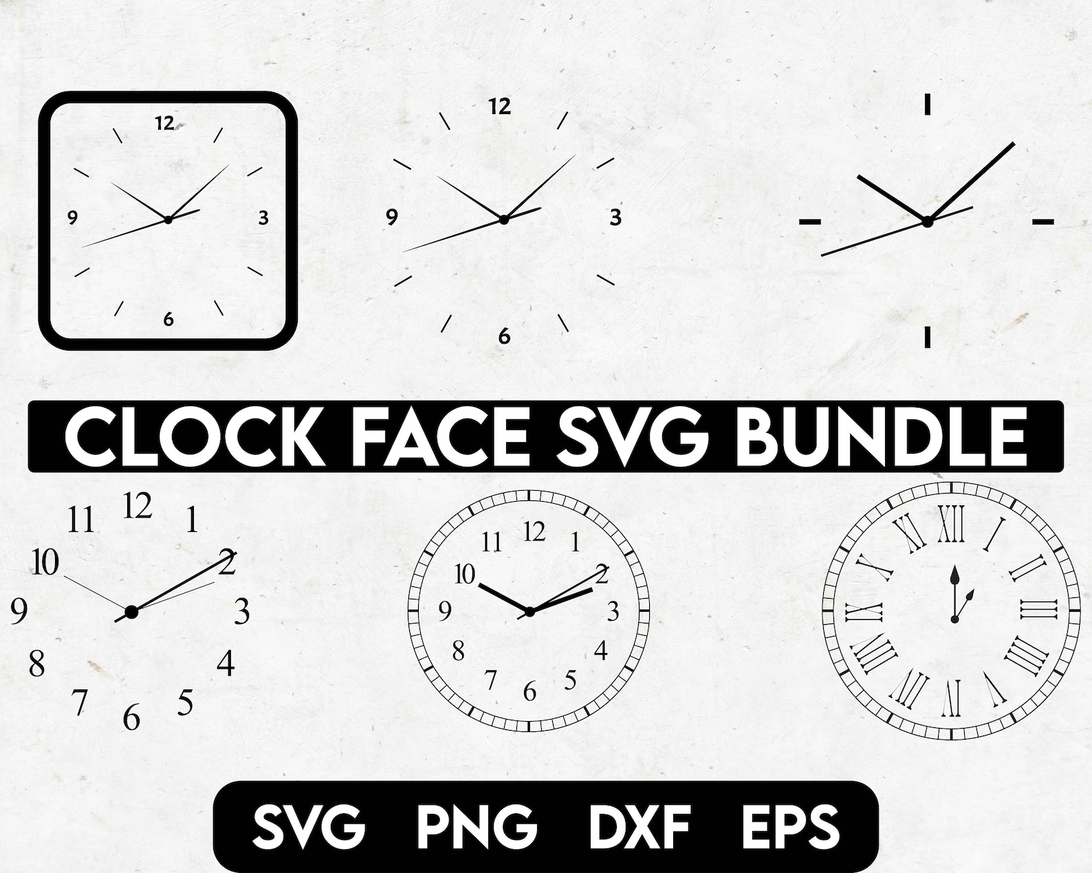Clock Face Svg Bundle, Clock Face Clipart, Clock Svg, Roman Numeral ...