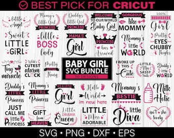 Baby girl SVG Bundle, Newborn svg, girl mom svg, Little Princess svg, baby girl svg, toddler svg, welcome baby svg, hello world svg