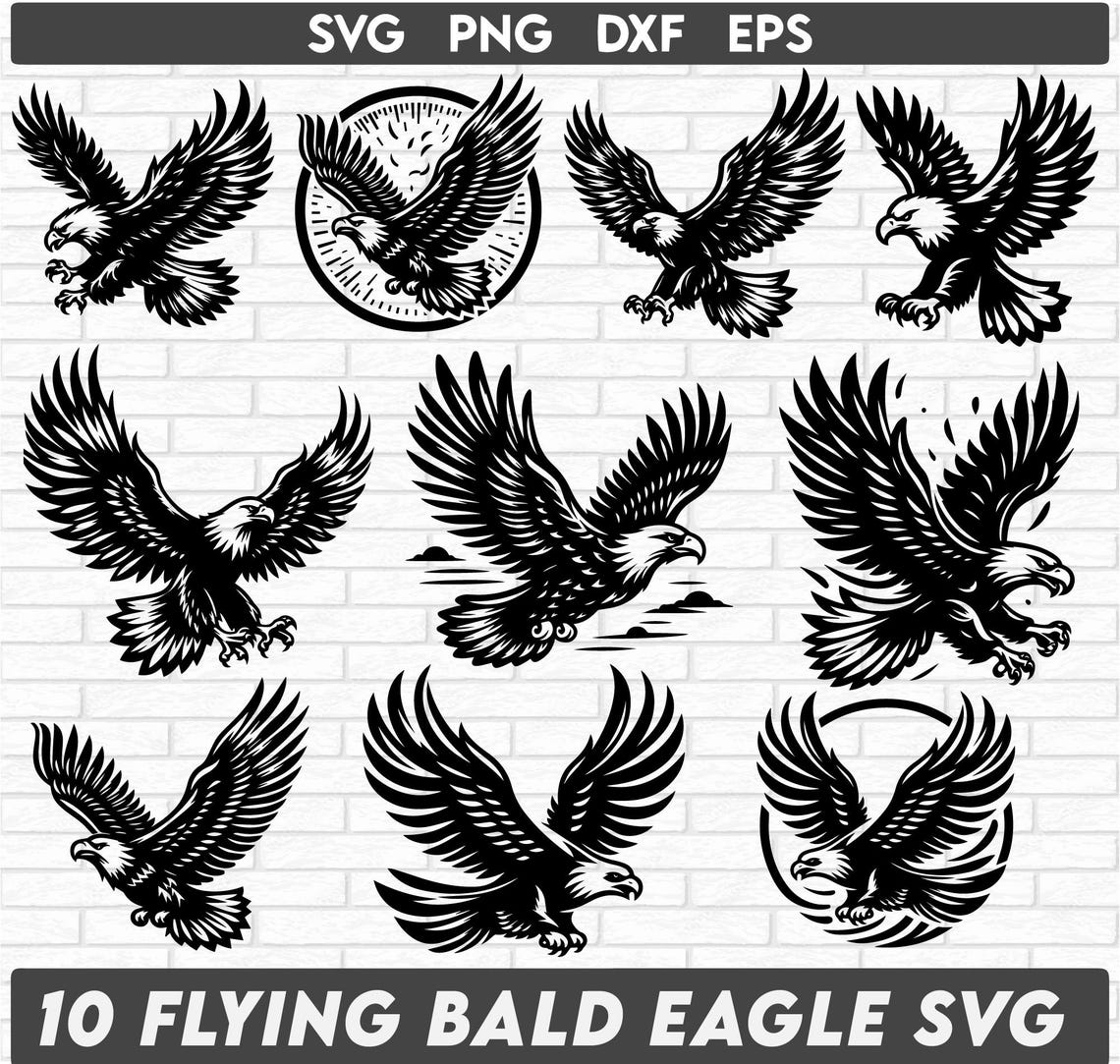 Flying Eagle Svg Bundle, Eagle Vector for Shirt, Flying Eagle Vector ...