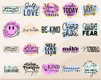 Motivational Quotes Png Bundle, Encouraging Quotes Png, Kindness Png, Inspirational Clipart Png, Positive Affirmations Png, Watercolor png