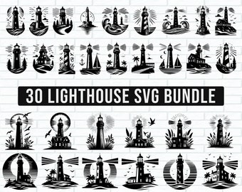 Light House SVG Bundle, Lighthouse Silhouette, Lighthouse png, Instant Download, Lighthouse SVG, Ocean Svg, Lighthouse Cricut, Sea Clipart