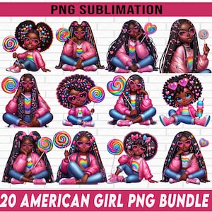 Pacote de clipart de garota negra, Garota afro-americana peculiar, Clipart de garota de pele negra fofa, Garotas afro-americanas, Garota afro fofa PNG