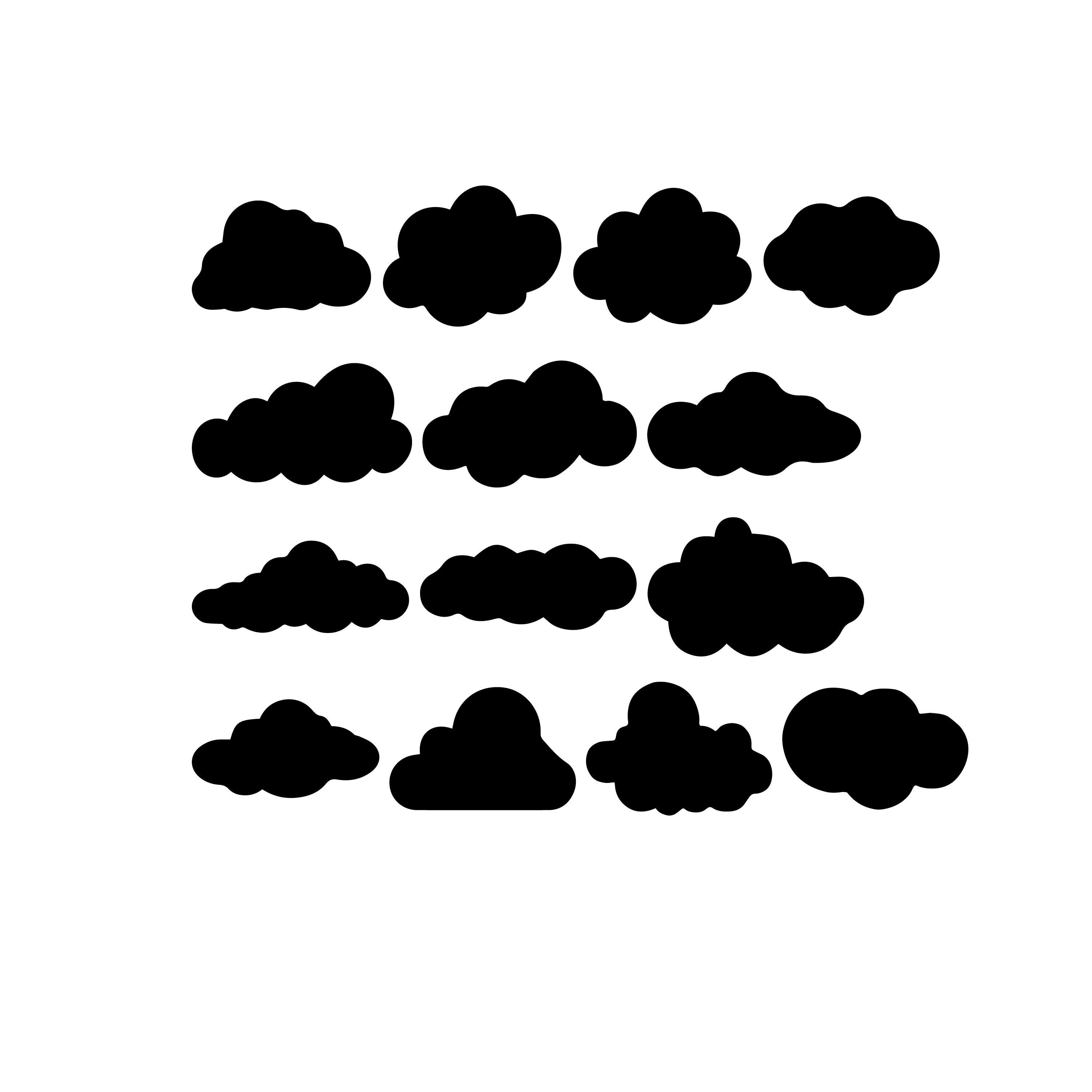 Clouds SVG Bundle, Clouds SVG, Set of Clouds, Clouds Clipart, White ...