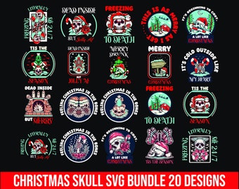 Christmas Skeleton SVG Bundle, Funny Christmas Skull Svg, Christmas Dancing Skeleton Svg, Christmas Svg, Dead Inside Skeleton Png, Cricut