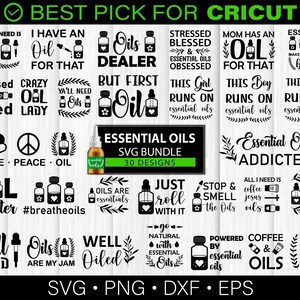 Essential oil SVG Bundle, huiles essentielles svg, dictons d’huiles essentielles, j’ai une huile pour ce svg, drôle maman svg, crazy oil lady, fichier svg