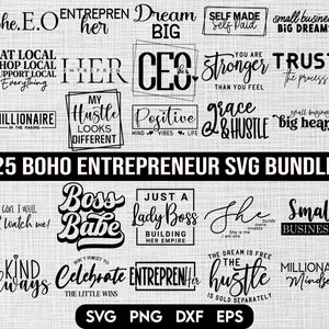 Boho Entrepreneur svg Bundle, Entrepreneurship svg, CEO svg, Entrepreneur Mentality svg, Small Business owner svg, Motivational shirt svg