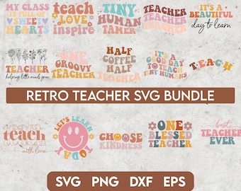 Retro-Lehrer-Svg-Bundle, Lehrer-Zitate-Svg, Lehrer-Sprüche-Svg, Lehrer-Leben-Svg, Schule-Svg, lehren-Svg, zurück zur Schule-Svg, Lehre-Svg