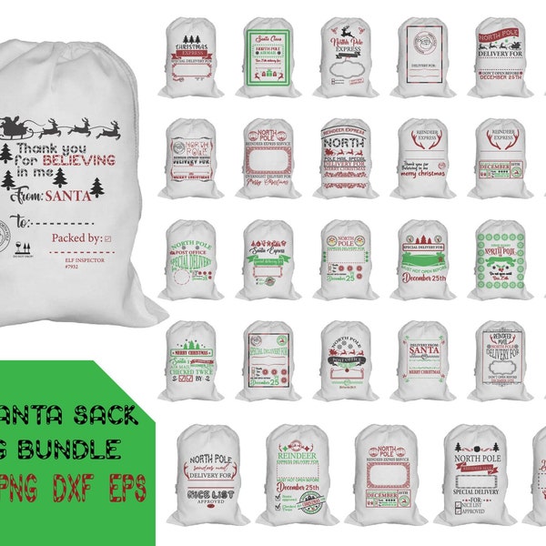 Santa Sack svg Bundle, Santa Bag Svg, Christmas Santa Sack svg, Santa Sack png, Gift Bag svg, Christmas Express svg, North Pole Special Svg