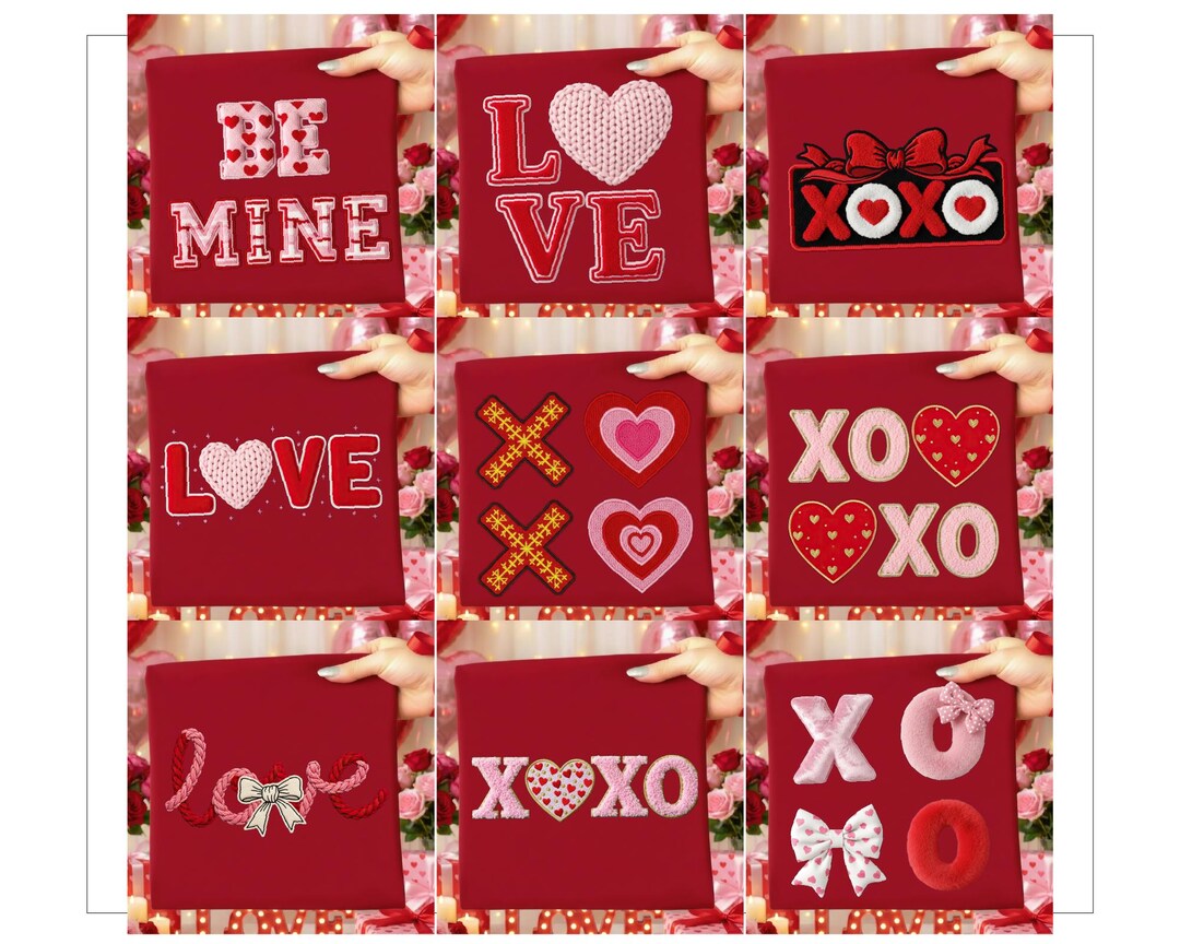 Valentines Day PNG Bundle, Faux Yarn Latch Hook Yarn Bow Coquette ...