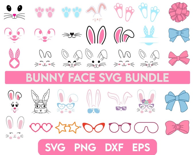 Easter Bunny SVG, Bunny Face Svg, Bunny Ears Svg, Bunny Monogram Svg ...