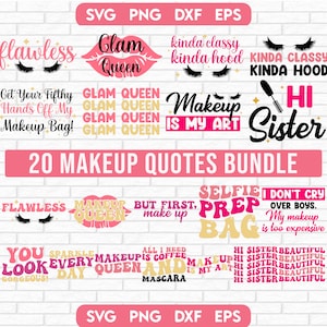 Makeup SVG bundle, Makeup Quotes SVG, Beauty svg, Cosmetics, Mascara svg, Lipstick svg, Makeup Artist Shirt,