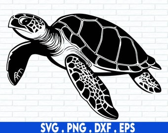 Turtle SVG, Sea Turtle Silhouette SVG, Ocean Turtle PNG, Beach Svg, Swimming Turtle, Svg Files For Cricut, Sublimation Designs Downloads