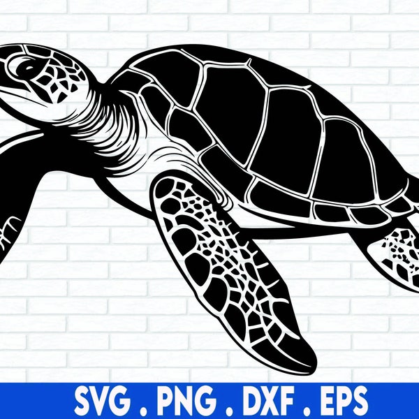Turtle SVG, Sea Turtle Silhouette SVG, Ocean Turtle PNG, Beach Svg, Swimming Turtle, Svg Files For Cricut, Sublimation Designs Downloads