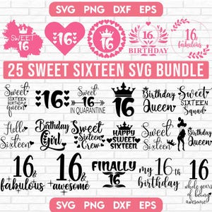 Mädchen Geburtstag SVG, Geburtstag Squad SVG, 16., Cut File Cricut, Silhouette, Sweet Sixteen SVG, Sweet 16 SVG, Geburtstag Mädchen svg, Geburtstag svg