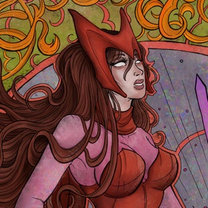 Scarlet Witch Glossy Vinyl Art Print by saithefool 10.5&quot; x 7.7&quot;