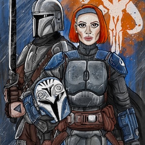 Bo Katan Kryze and Mando Glossy Vinyl Art Print by saithefool 8.5&quot; by 11&quot; (4” x 6” available)