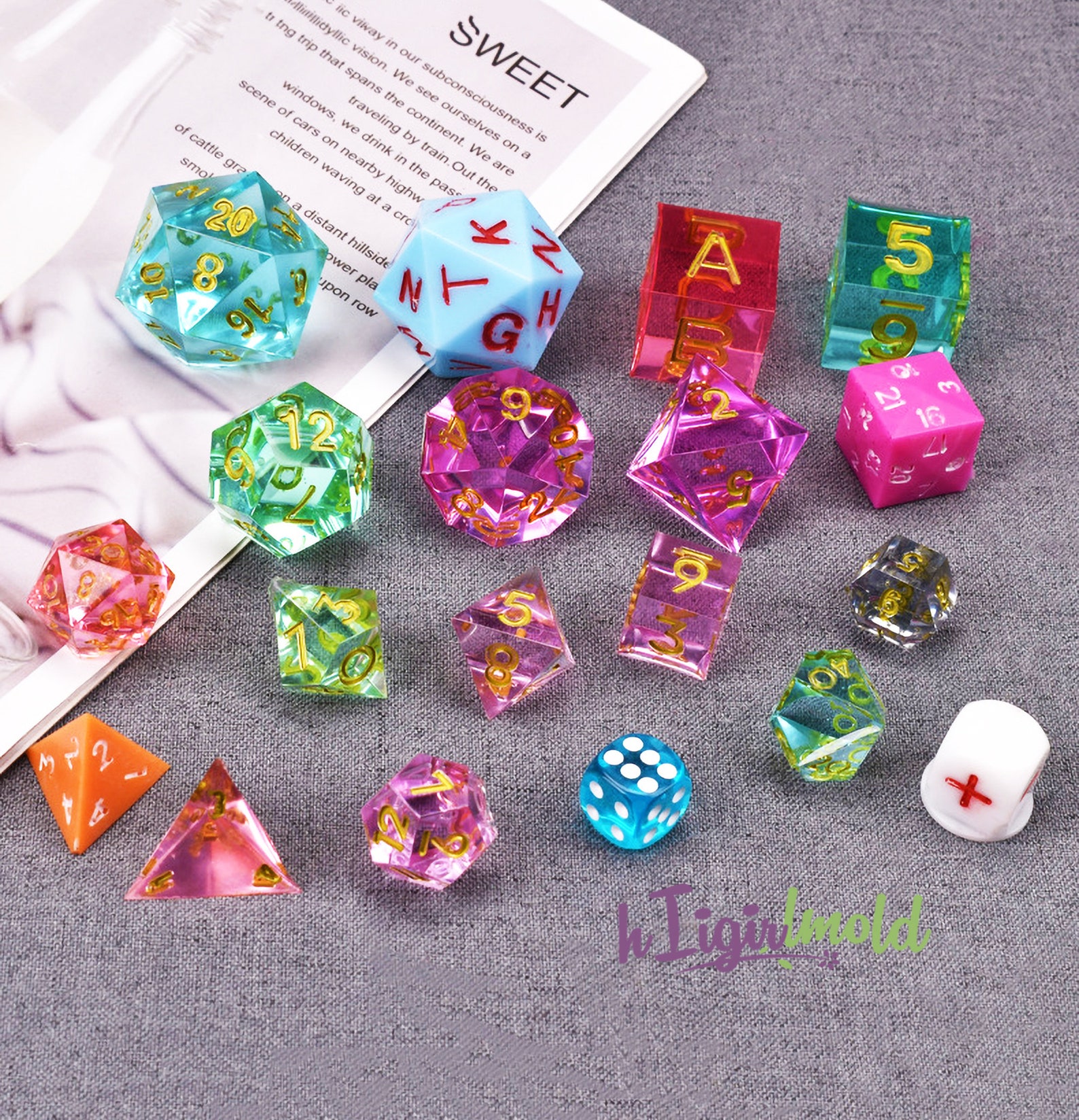 Dice Mold DnD Dice Set Resin Mold19 Styles Dice Silicone Etsy