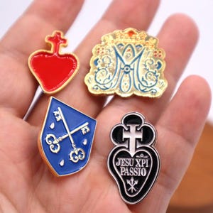 Pins - Immaculate - Sacred Heart - Charles de Foucauld  - catholic gift Catholic Jewelry - Catholic Enamel Pin - FSSP - Passionist