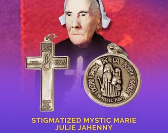 Cross of Pardon & Medal Our Mother of Good Guard - Marie Julie Jahenny - Stigmatist End Times, Three days of darkness Catholic Sacramentals