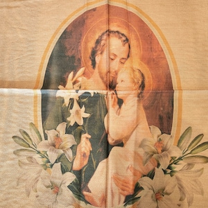 Chalina de San José  - Saint Joseph scarf - manto de San José - Virgin Mary - veil rebozo - mantel - catholic scarf - San Jose - Jesus -Baby
