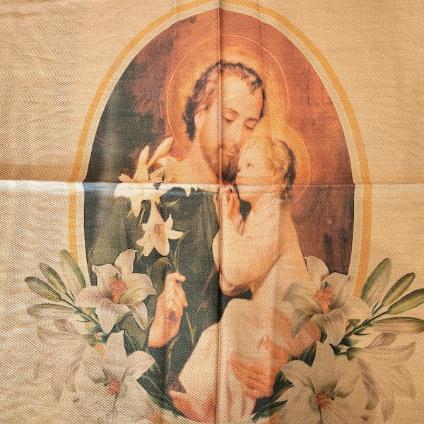 Chalina de San José  - Saint Joseph scarff - manto de San José - Virgin Mary - veil rebozo - mantel - catholic scarf