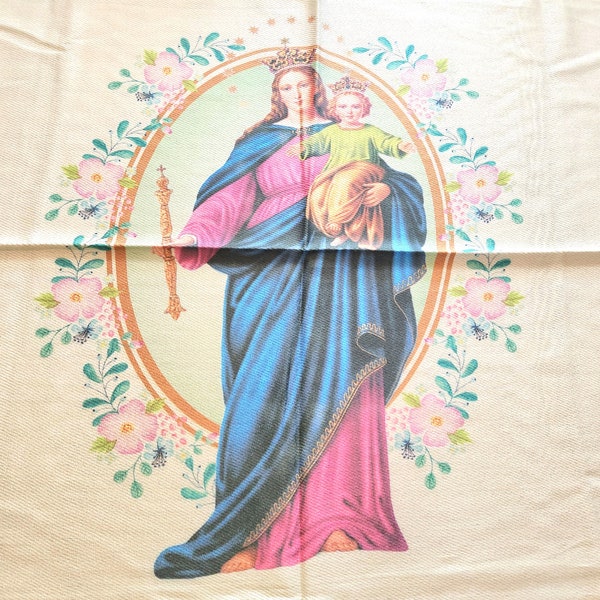 Chalina de la Virgen  - our Lady - scarff - manto - Virgin Mary - veil rebozo - mantel - catholic scarf - Imaculate Heart - Queen of Heaven