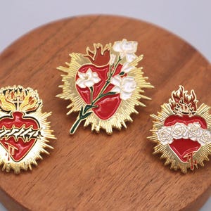 Pins - Immaculate - Sacred Heart -Joseph - Virgin Mary - catholic gift - Catholic Jewelry - Enamel Pin - Jesus Christ - Catholic - Mary