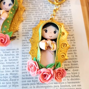 Guadalupe Keychain - Our Lady of Guadalupe - Catholic Keychain - Llavero de la Virgen de Guadalupe - Handmade - For her - Virgin Mary