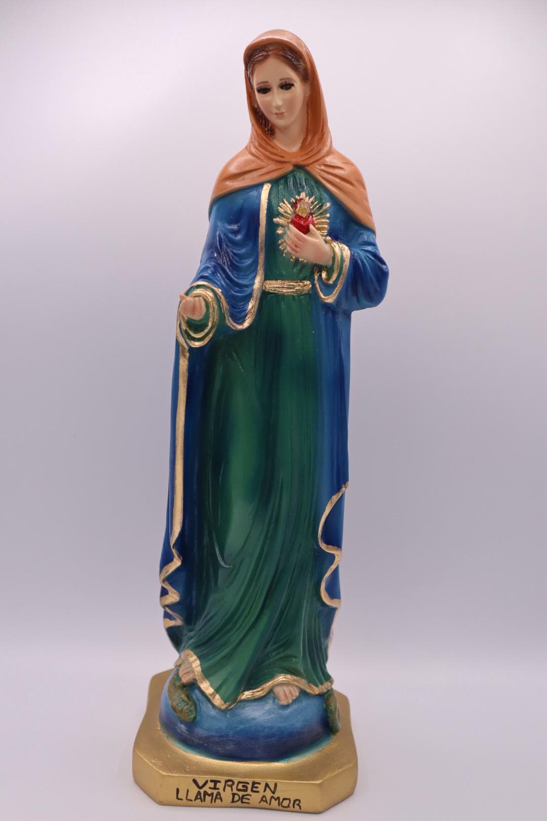 Estatua De La Virgen - Llama De Amor - Virgin Mary Statue