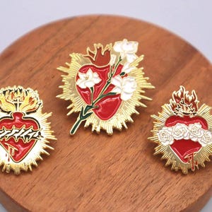Pins - Immaculate - Sacred Heart -Joseph - Virgin Mary - catholic gift - Catholic Jewelry - Enamel Pin - Jesus Christ - Catholic - Mary