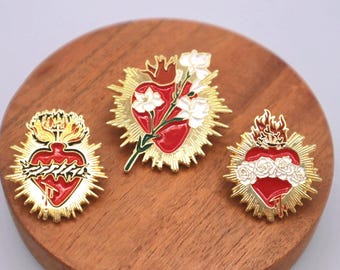 Pins - Immaculate - Sacred Heart -Joseph - Virgin Mary - catholic gift - Catholic Jewelry - Enamel Pin - Jesus Christ - Catholic - Mary