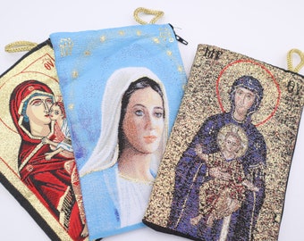 Guadalupe Pouch - Coin purse - Our Lady of Guadalupe - Rosary Pouch - Manto de Guadalupe - veil - litmus - Catholic - Eye glasses case