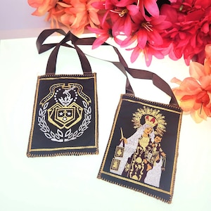 Scapular - Mount Carmel Scapular - large size scapular - Our Lady of Mount Carmel - Brown Scapular - Escapulario - Carmelo - Virgin Mary
